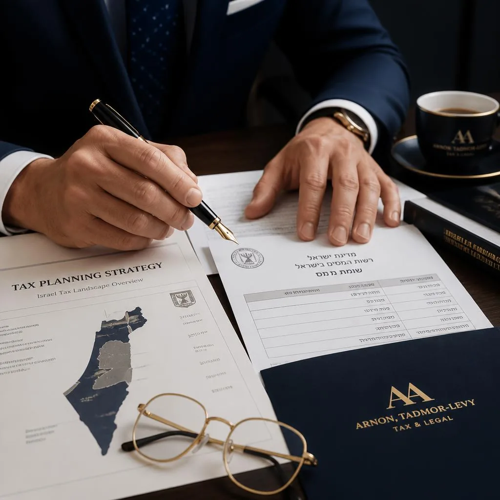 Tax planning documents on an executive desk